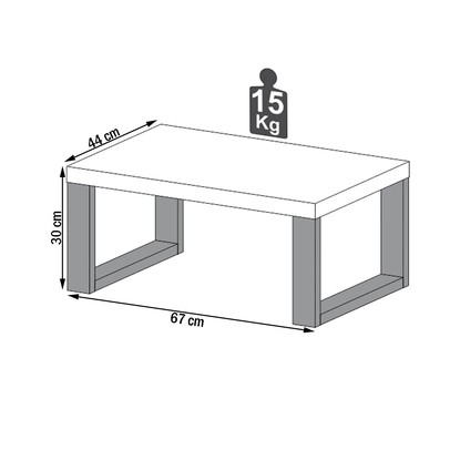 Mesa de Centro Industrial 100% Mdf Freijó/Preto Fosco F13 - Pradel