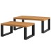 Mesa de Centro Industrial Kit 2 Peças 100% Mdf Freijó/Preto Fosco F40 - Pradel