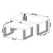 Mesa de Centro Industrial Kit 2 Peças 100% Mdf Freijó/Preto Fosco F40 - Pradel