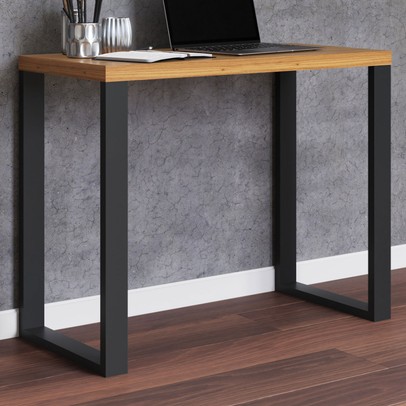 Mesa Escrivaninha Industrial 100% Mdf Freijó/Preto Fosco F11 - Pradel