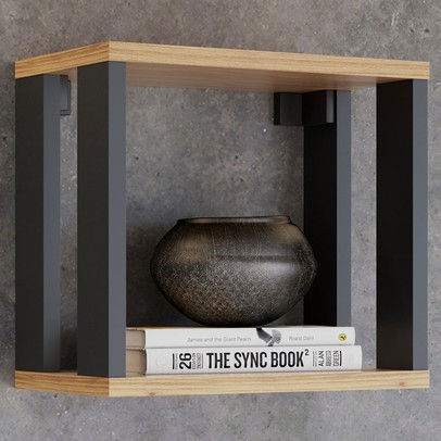 Nicho Industrial 100% Mdf Freijó/Preto Fosco F27 - Pradel