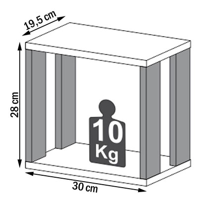Nicho Industrial 100% Mdf Freijó/Preto Fosco F27 - Pradel