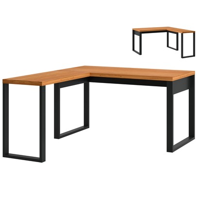 Mesa Escrivaninha Industrial 100% Mdf Freijó/Preto Fosco F22 - Pradel