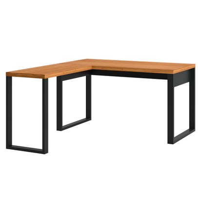 Mesa Escrivaninha Industrial 100% Mdf Freijó/Preto Fosco F22 - Pradel