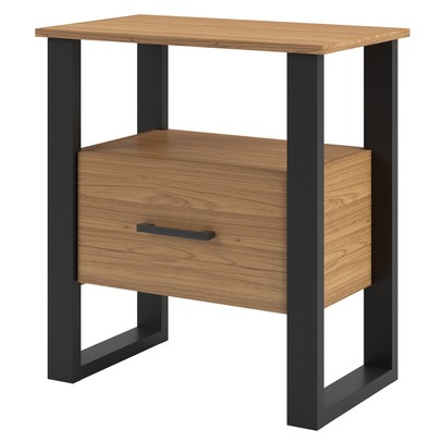 Mesa de Cabeceira 1 Gaveta 100% Mdf Freijo/Preto Fosco F37 - Dalla Costa