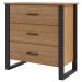 Cômoda 3 Gavetas 100% Mdf Freijo/Preto Fosco F38 – Dalla Costa