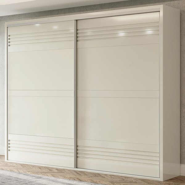 Guarda-Roupa Casal 2 Portas 4 Gavetas 100% Mdf Off White Tw603 – Dalla Costa