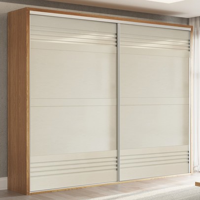 Guarda-Roupa Casal 2 Portas 4 Gavetas 100% Mdf Freijo/Off White Tw603 – Dalla Costa