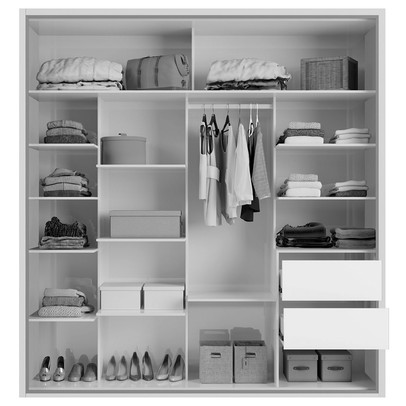 Guarda-Roupa Casal 2 Portas 2 Gavetas 100% Mdf Off White Tw602 – Dalla Costa