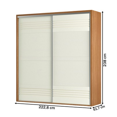 Guarda-Roupa Casal 2 Portas 2 Gavetas 100% Mdf Freijo/Off White Tw602 – Dalla Costa