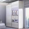 Guarda-Roupa Solteiro 2 Portas 2 Gavetas com Espelho 100% Mdf Off White Tw601e – Dalla Costa