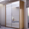 Guarda-Roupa Solteiro 2 Portas 2 Gavetas com Espelho 100% Mdf Freijo/Off White Tw601e – Dalla Costa