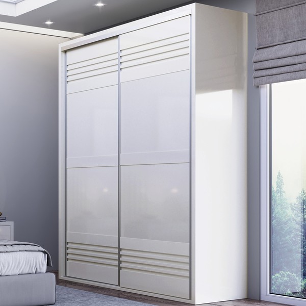 Guarda-Roupa Solteiro 2 Portas 2 Gavetas 100% Mdf Off White Tw601 – Dalla Costa