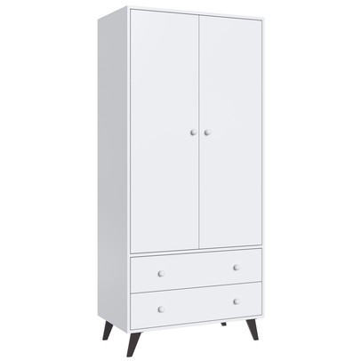 Guarda-Roupa Infantil 2 Portas 2 Gavetas Branco 2042 - Percasa