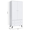 Guarda-Roupa Infantil 2 Portas 2 Gavetas Branco 2042 - Percasa
