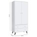 Guarda-Roupa Infantil 2 Portas 2 Gavetas Branco 2042 - Percasa