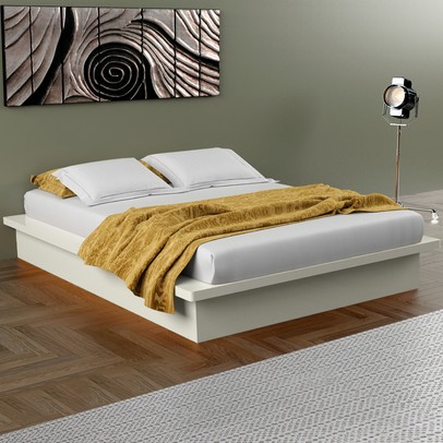 Cama de Casal 100% Mdf Off White Tw22 - Dalla Costa
