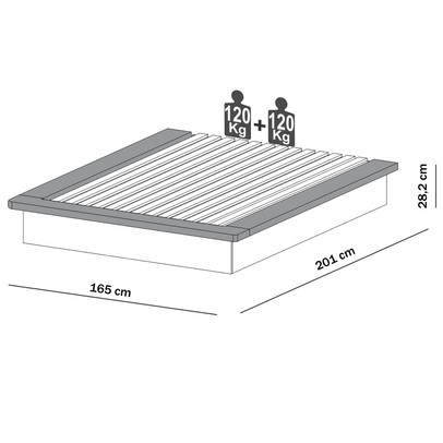 Cama de Casal 100% Mdf Off White Tw22 - Dalla Costa