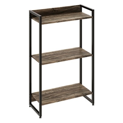 Estante para Livros Dynamica 3 Prateleiras Carvalho Dark/Preto 11060 - Compace