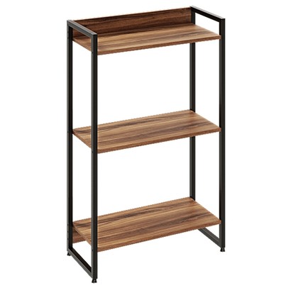 Estante para Livros Dynamica 3 Prateleiras Nogal/Preto 11060 - Compace