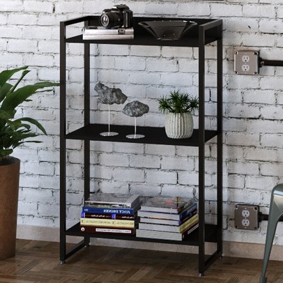 Estante para Livros Dynamica 3 Prateleiras Preto ônix/Preto 11060 - Compace