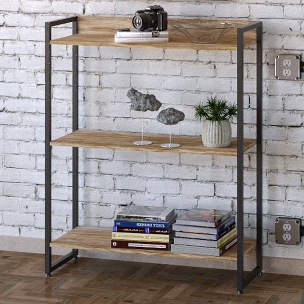 Estante para Livros Dynamica 3 Prateleiras Carvalho/Preto 11061 - Compace