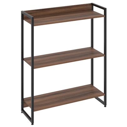 Estante para Livros Dynamica 3 Prateleiras Nogal/Preto 11061 - Compace