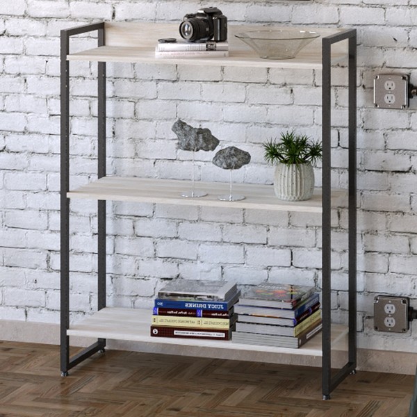 Estante para Livros Dynamica 3 Prateleiras Snow/Preto 11061 - Compace