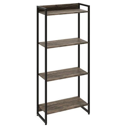 Estante para Livros Dynamica 4 Prateleiras Carvalho Dark/Preto 11062 - Compace