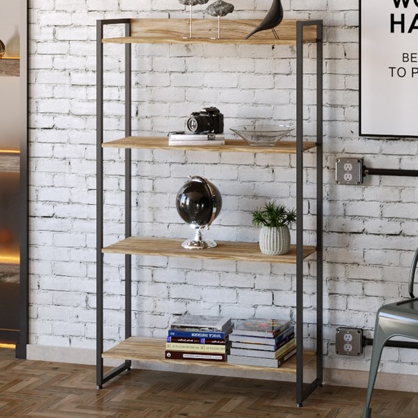 Estante para Livros Dynamica 4 Prateleiras Carvalho/Preto 11063 - Compace