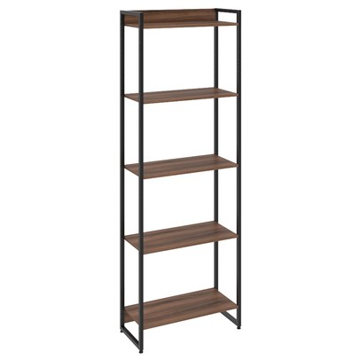 Estante para Livros Dynamica 5 Prateleiras Nogal/Preto 11064 - Compace