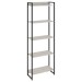 Estante para Livros Dynamica 5 Prateleiras Snow/Preto 11064 - Compace