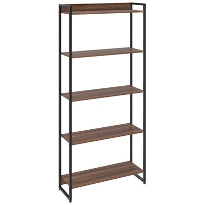 Estante para Livros Dynamica 5 Prateleiras Nogal/Preto 11065 - Compace