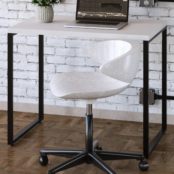 Mesa Escrivaninha Dynamica Branco Chess/Preto 11066 - Compace