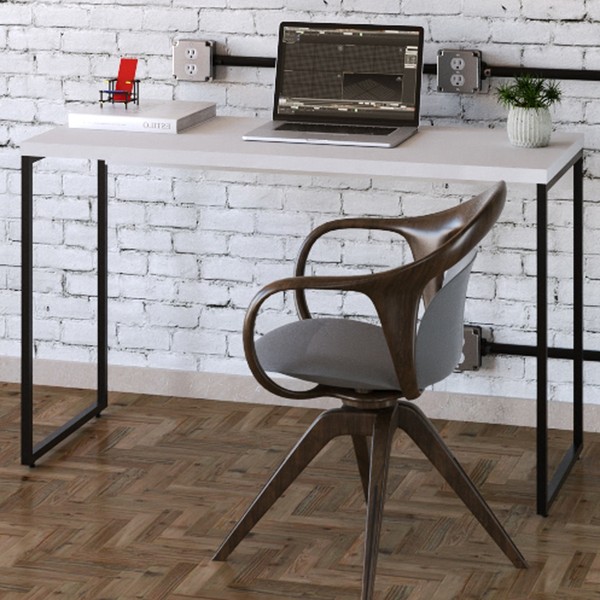 Mesa Escrivaninha Dynamica Branco Chess/Preto 11067 - Compace