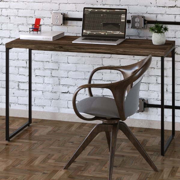 Mesa Escrivaninha Dynamica Carvalho Dark/Preto 11067 - Compace