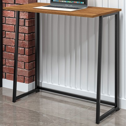Mesa Escrivaninha Fit Dobrável Preto/Canela Rústico - Art Panta