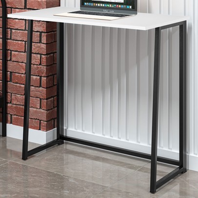 Mesa Escrivaninha Fit Dobrável Preto/Branco - Art Panta