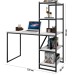 Mesa Escrivaninha Fit 4 Prateleiras Preto/Branco - Art Panta