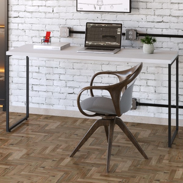 Mesa Escrivaninha Dynamica Branco Chess/Preto 11069 - Compace