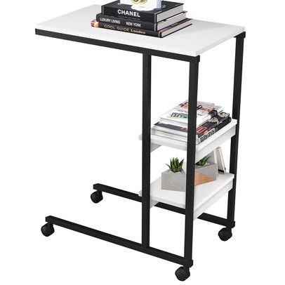 Mesa de Canto Fit 2 Prateleiras Preto/Branco - Art Panta