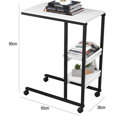 Mesa de Canto Fit 2 Prateleiras Preto/Branco - Art Panta