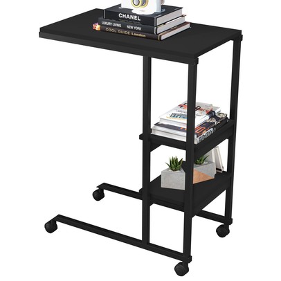 Mesa de Canto Fit 2 Prateleiras Preto - Art Panta