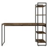 Mesa Escrivaninha 4 Prateleiras Carvalho Dark/Preto 14907 - Compace