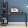 Mesa Escrivaninha 4 Prateleiras Nogal/Preto 14907 - Compace
