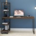 Mesa Escrivaninha 4 Prateleiras Nogal/Preto 14907 - Compace
