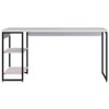 Mesa Escrivaninha 2 Prateleiras Branco Chess/Preto 14908 - Compace
