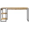 Mesa Escrivaninha 2 Prateleiras Carvalho/Preto 14908 - Compace