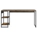 Mesa Escrivaninha 2 Prateleiras Carvalho Dark/Preto 14908 - Compace