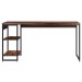 Mesa Escrivaninha 2 Prateleiras Nogal/Preto 14908 - Compace